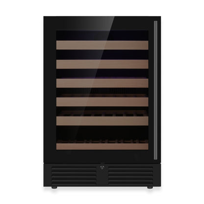 KingsBottle 24" Under-Counter Single Zone Wine Refrigerator – Built-In Wine Cooler with Low-E Glass Door