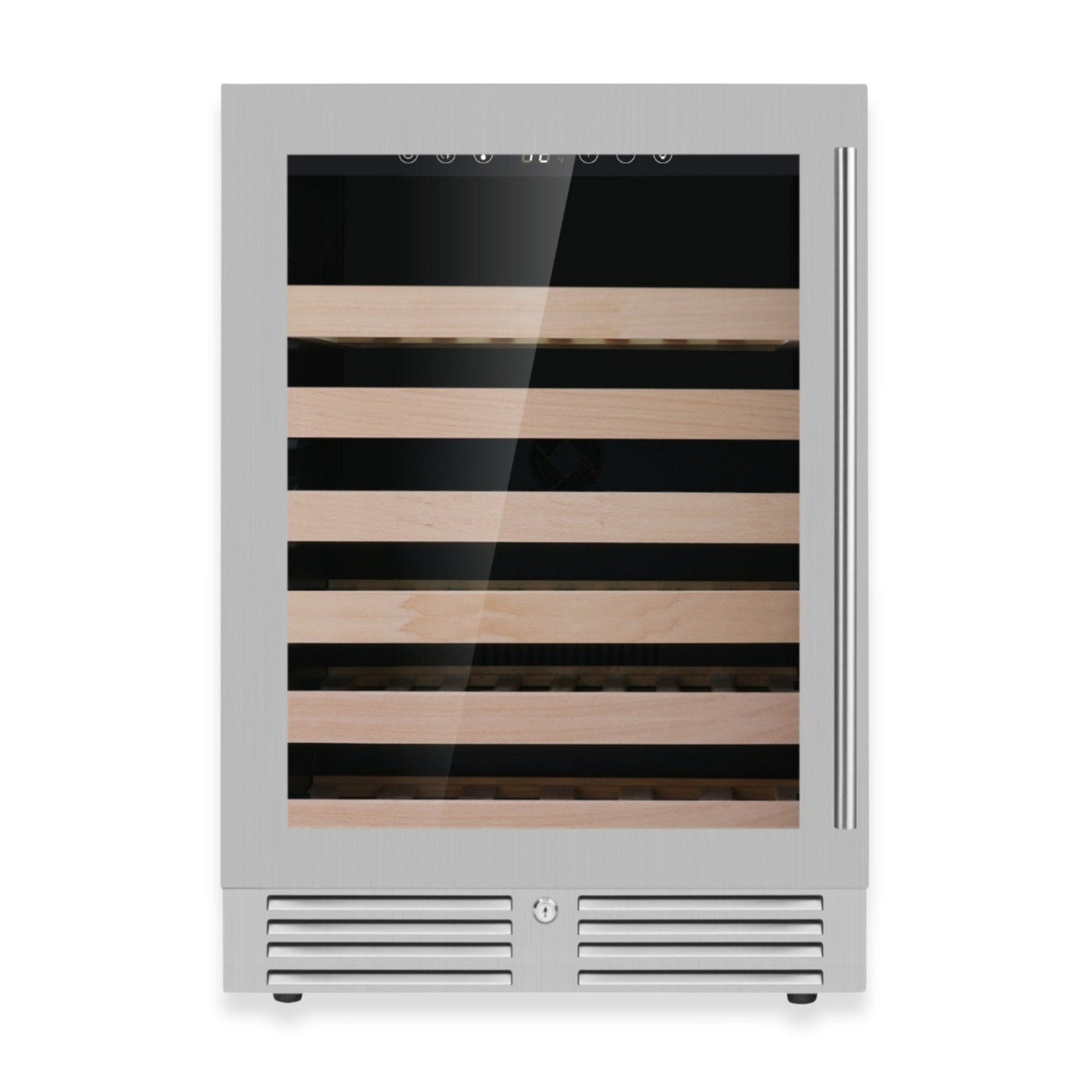 KingsBottle 24" Under-Counter Single Zone Wine Refrigerator – Built-In Wine Cooler with Low-E Glass Door