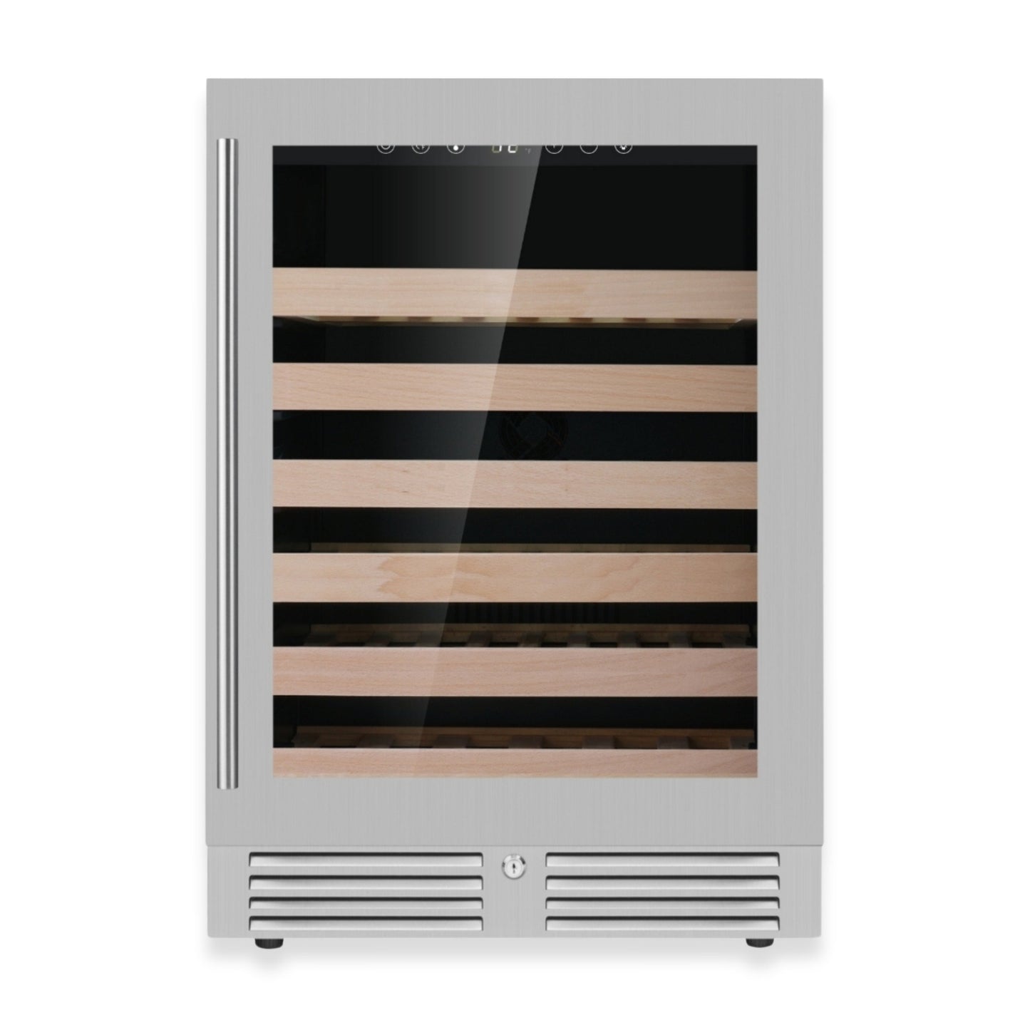 KingsBottle 24" Under-Counter Single Zone Wine Refrigerator – Built-In Wine Cooler with Low-E Glass Door