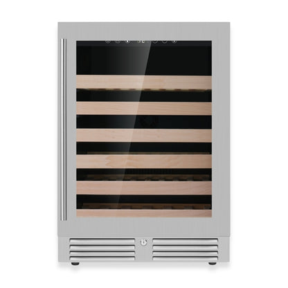 KingsBottle 24" Under-Counter Single Zone Wine Refrigerator – Built-In Wine Cooler with Low-E Glass Door