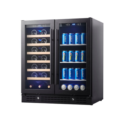 KingsBottle 30" Dual Zone Beer & Wine Cooler with Low-E Glass Door