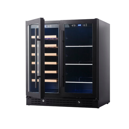 KingsBottle 30" Dual Zone Beer & Wine Cooler with Low-E Glass Door