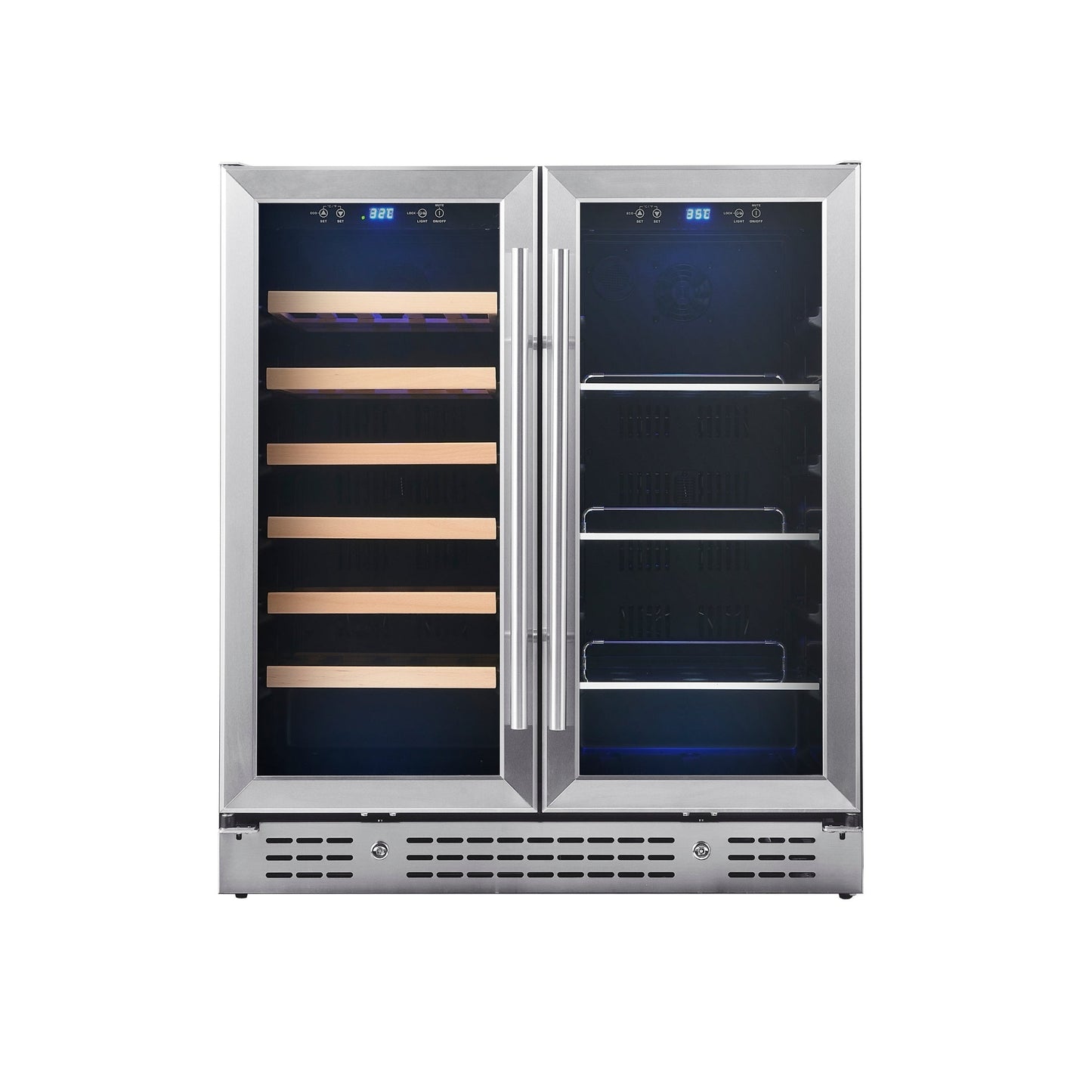 KingsBottle 30" Dual Zone Beer & Wine Cooler with Low-E Glass Door