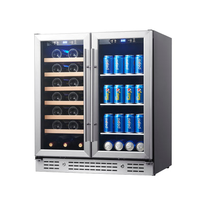 KingsBottle 30" Dual Zone Beer & Wine Cooler with Low-E Glass Door