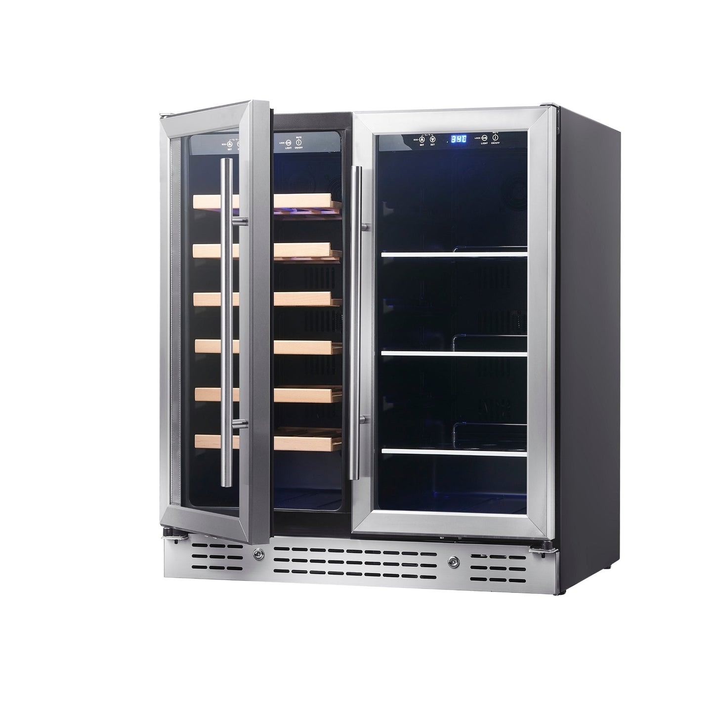 KingsBottle 30" Dual Zone Beer & Wine Cooler with Low-E Glass Door