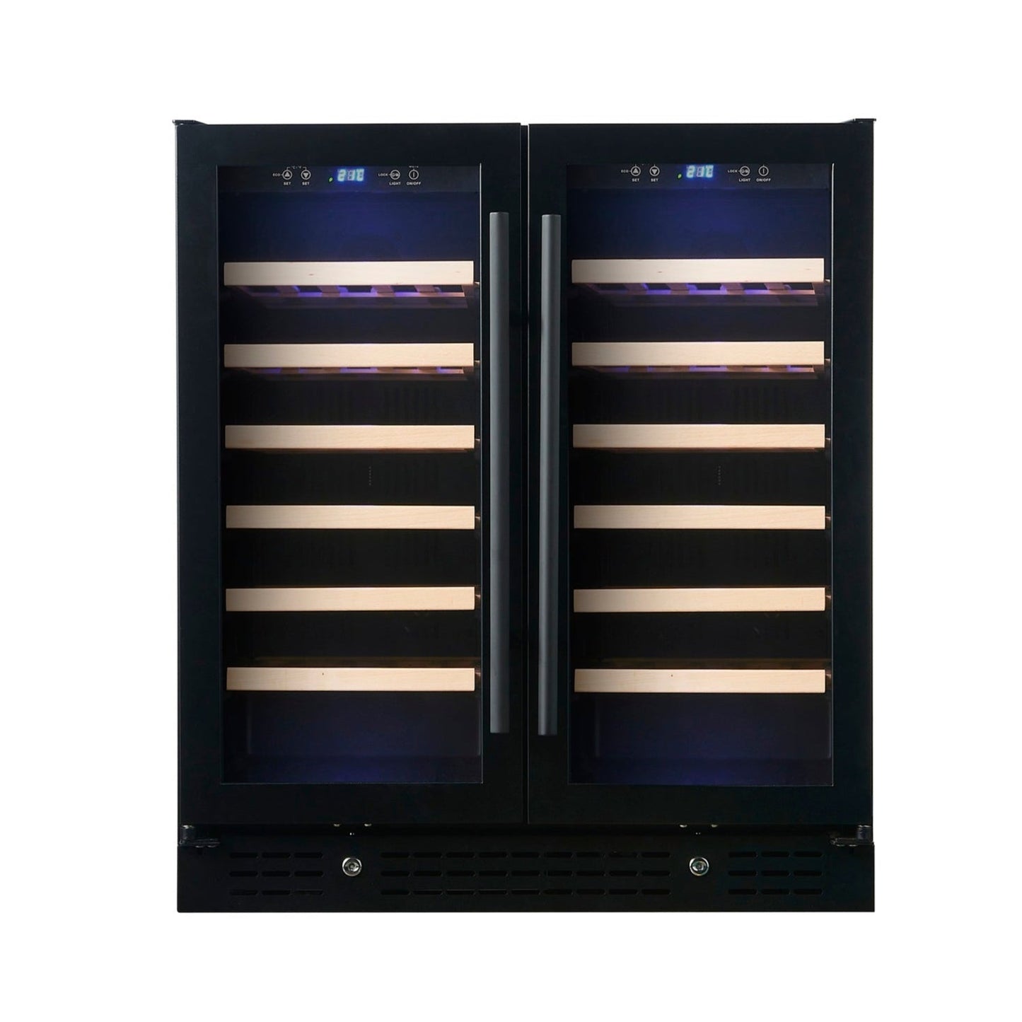 KingsBottle 30" Dual Zone Wine Refrigerator – 66 Bottle Wine Cooler with Low-E Glass Door
