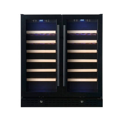 KingsBottle 30" Dual Zone Wine Refrigerator – 66 Bottle Wine Cooler with Low-E Glass Door