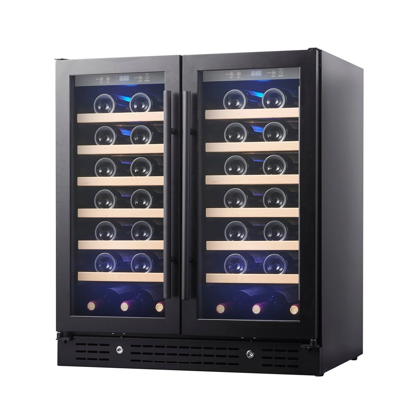 KingsBottle 30" Dual Zone Wine Refrigerator – 66 Bottle Wine Cooler with Low-E Glass Door