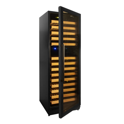 KingsBottle Tall Large Wine Refrigerator – Upright Wine Cooler with Glass Door & Stainless Steel Trim