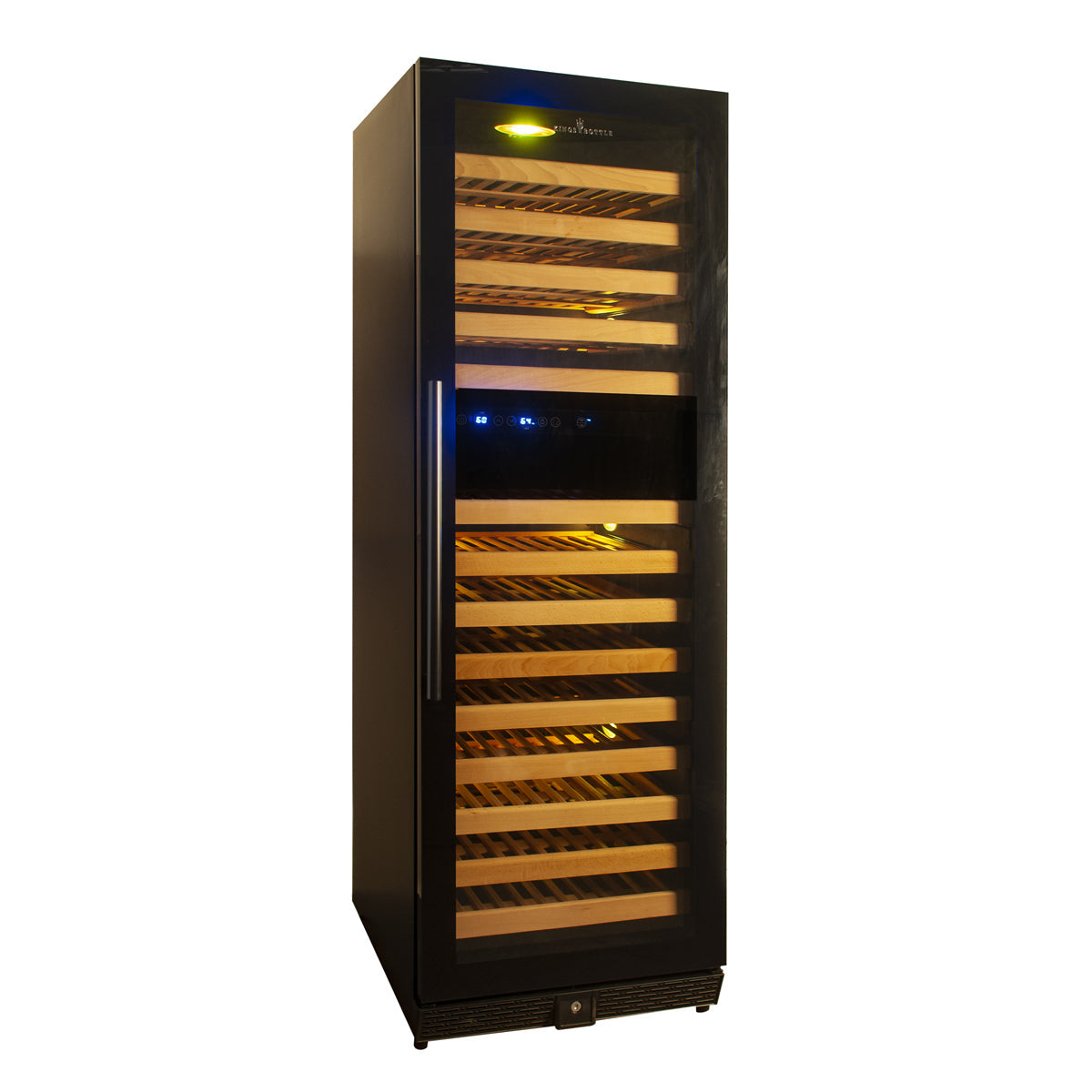 KingsBottle Tall Large Wine Refrigerator – Upright Wine Cooler with Glass Door & Stainless Steel Trim