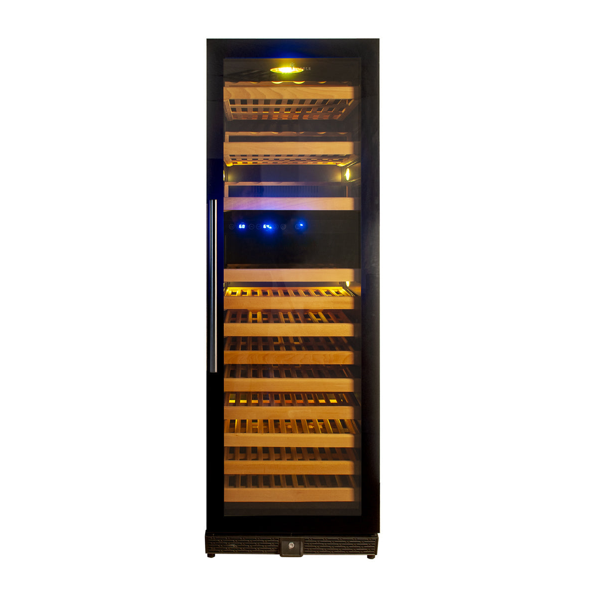 KingsBottle Tall Large Wine Refrigerator – Upright Wine Cooler with Glass Door & Stainless Steel Trim