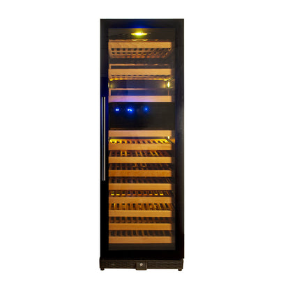 KingsBottle Tall Large Wine Refrigerator – Upright Wine Cooler with Glass Door & Stainless Steel Trim