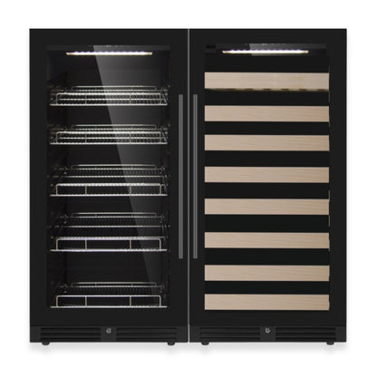 KingsBottle 47" Upright Wine & Beverage Refrigerator – 99 Bottle & 389 Can Dual Storage Cooler