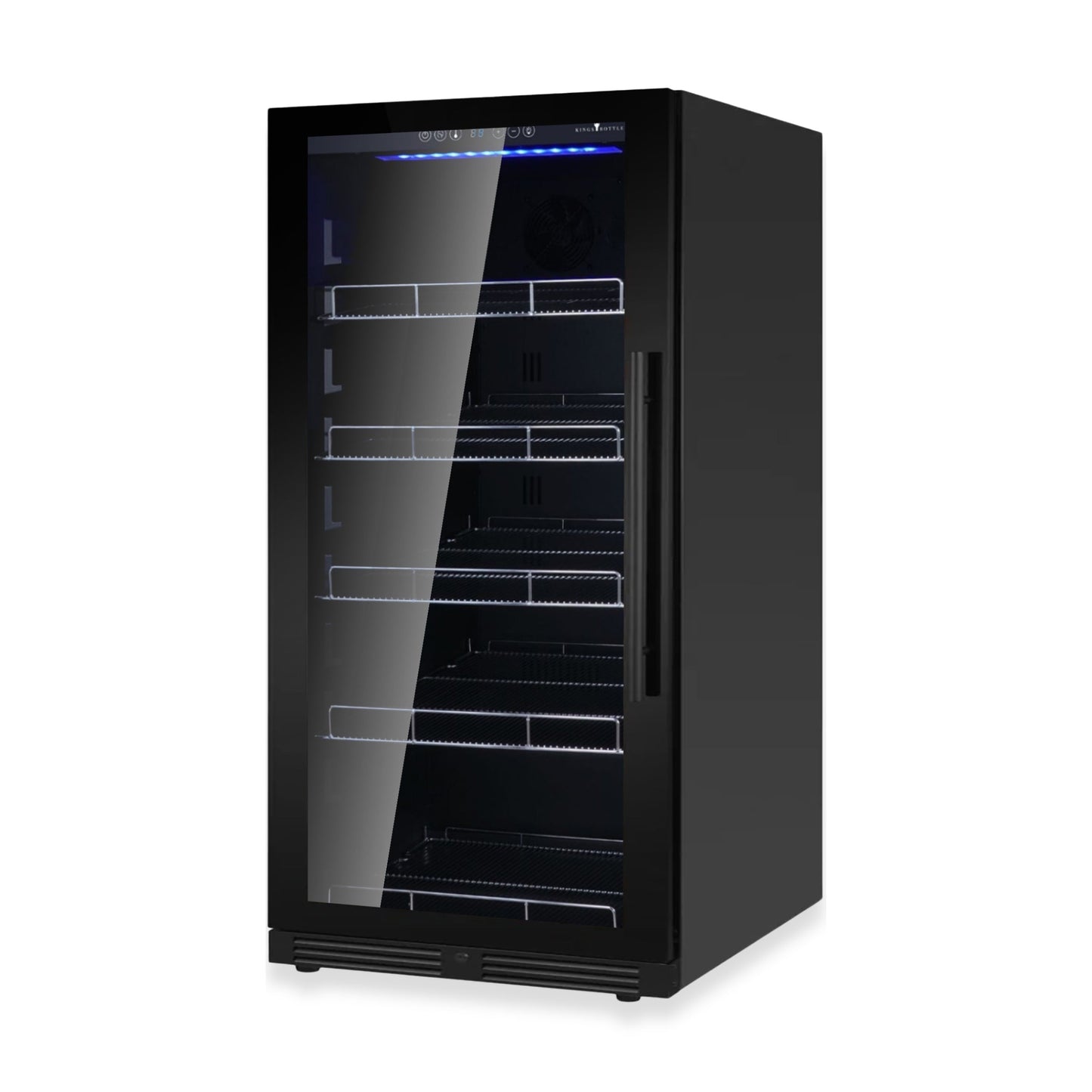 KingsBottle Upright Beverage Refrigerator – 389 Can Drink Fridge with Low-E Glass Door