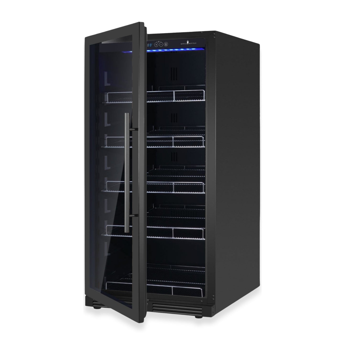 KingsBottle Upright Beverage Refrigerator – 389 Can Drink Fridge with Low-E Glass Door