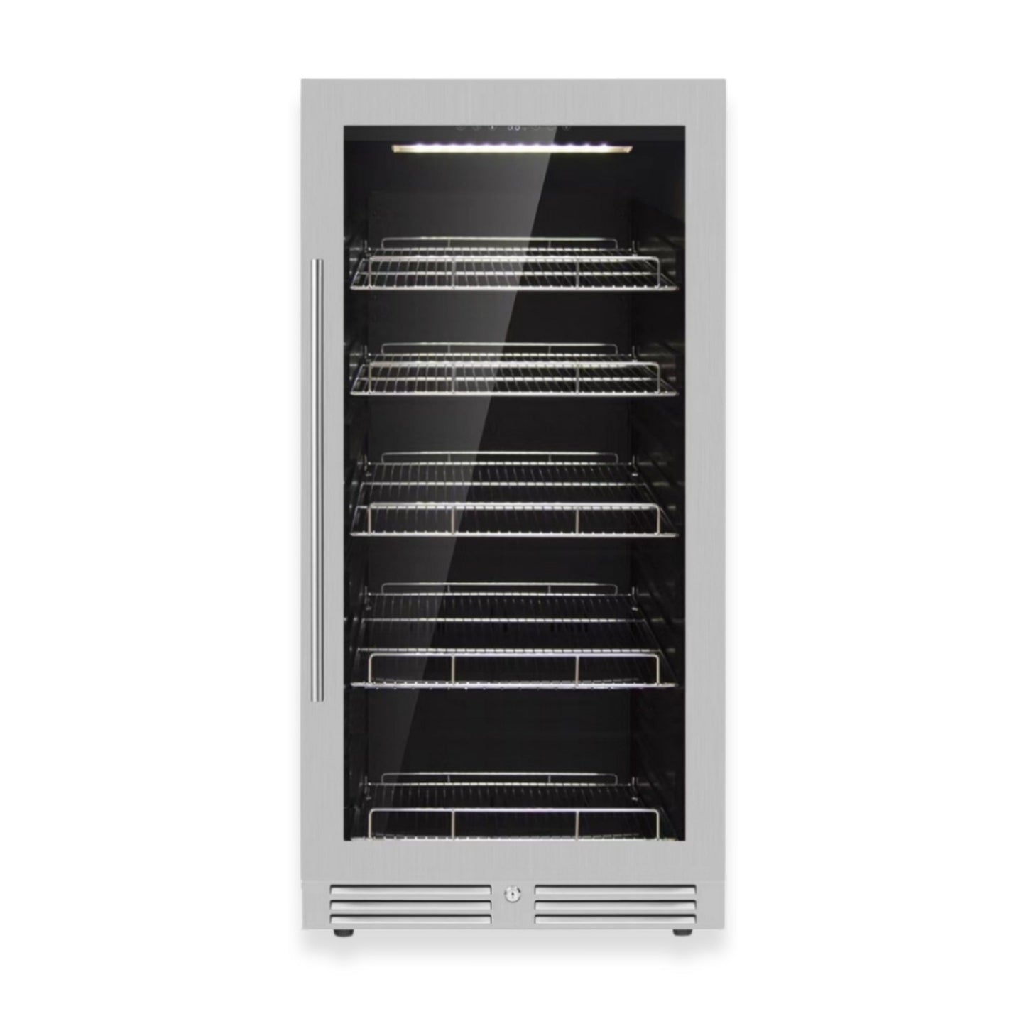 KingsBottle Upright Beverage Refrigerator – 389 Can Drink Fridge with Low-E Glass Door