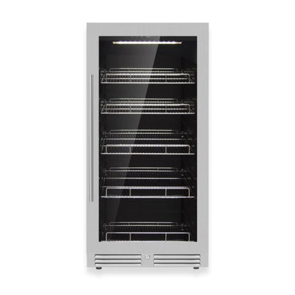 KingsBottle Upright Beverage Refrigerator – 389 Can Drink Fridge with Low-E Glass Door