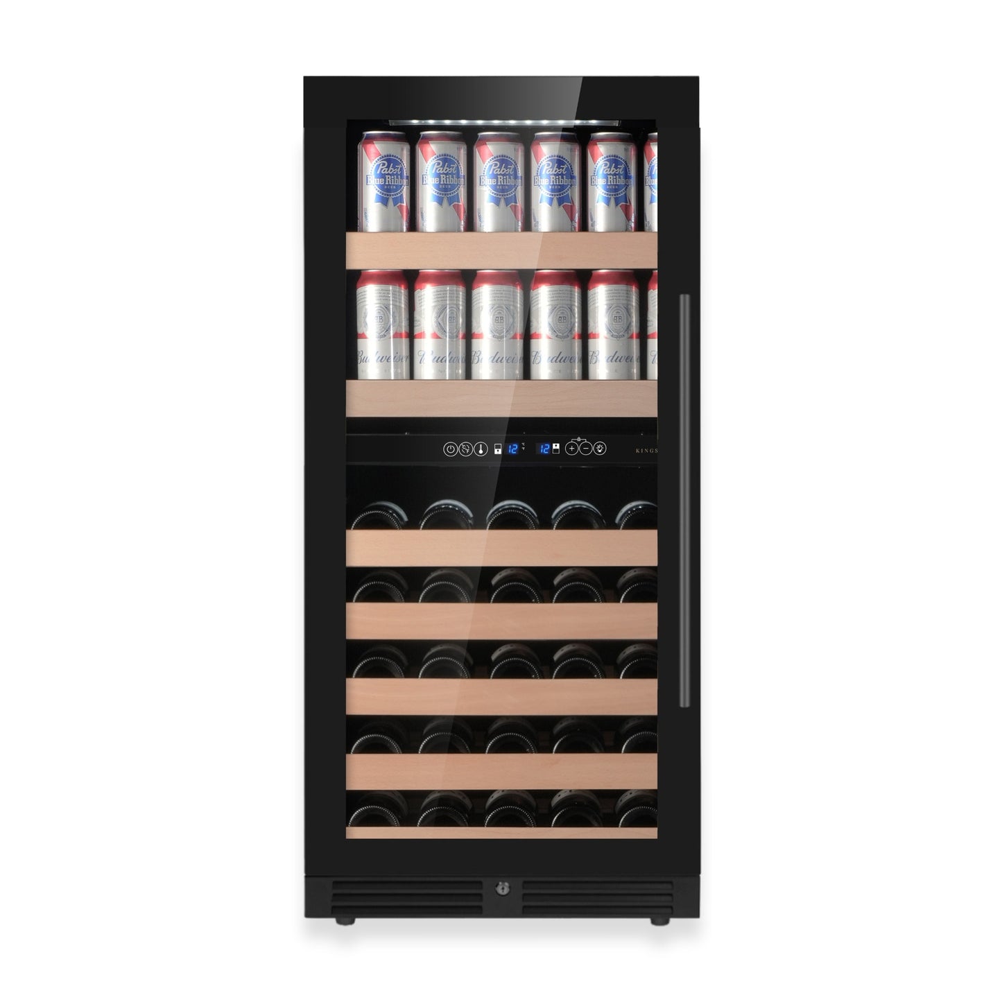 KingsBottle 47" Dual Zone Wine & Beverage Center – Hybrid Wine & Drink Refrigerator