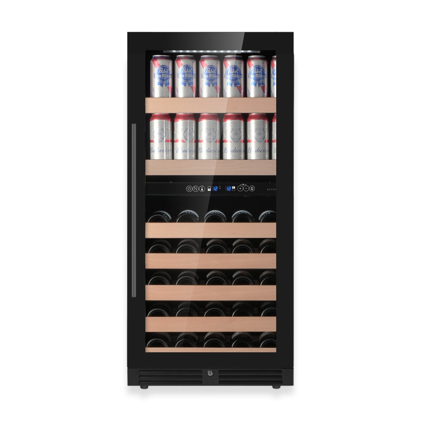 KingsBottle 47" Dual Zone Wine & Beverage Center – Hybrid Wine & Drink Refrigerator