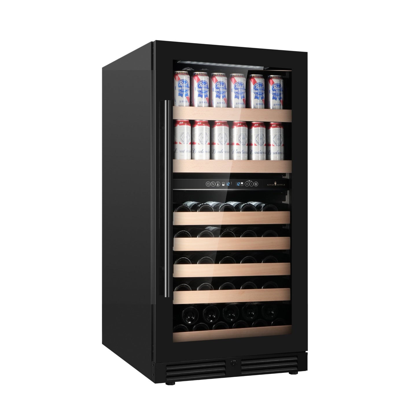KingsBottle 47" Dual Zone Wine & Beverage Center – Hybrid Wine & Drink Refrigerator