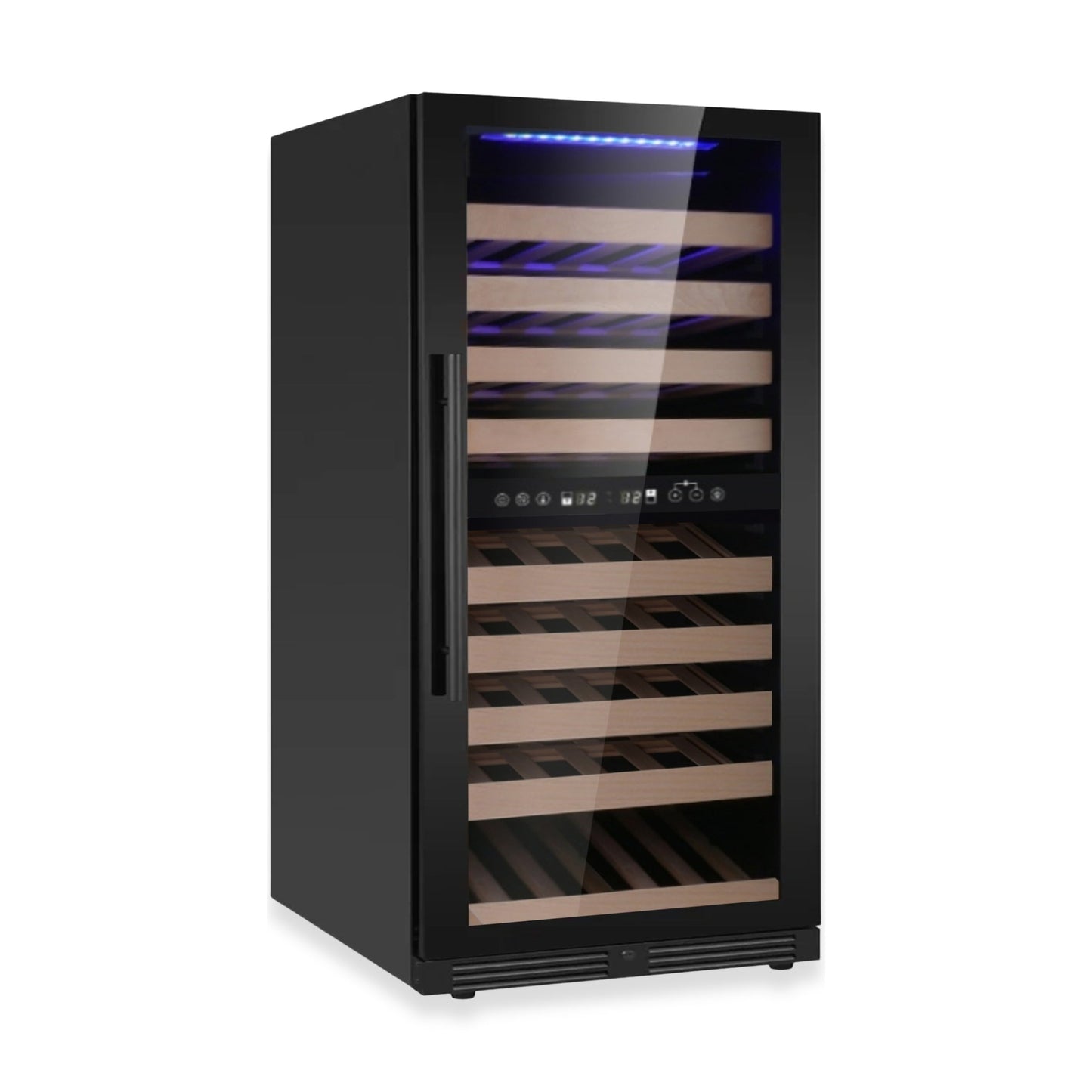 KingsBottle 47" Dual Zone Wine Refrigerator – Tall Wine Cooler with Low-E Glass Door