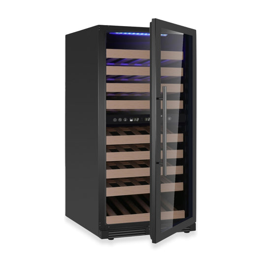 KingsBottle 47" Dual Zone Wine Refrigerator – Tall Wine Cooler with Low-E Glass Door