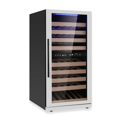 KingsBottle 47" Dual Zone Wine Refrigerator – Tall Wine Cooler with Low-E Glass Door