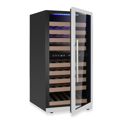 KingsBottle 47" Dual Zone Wine Refrigerator – Tall Wine Cooler with Low-E Glass Door