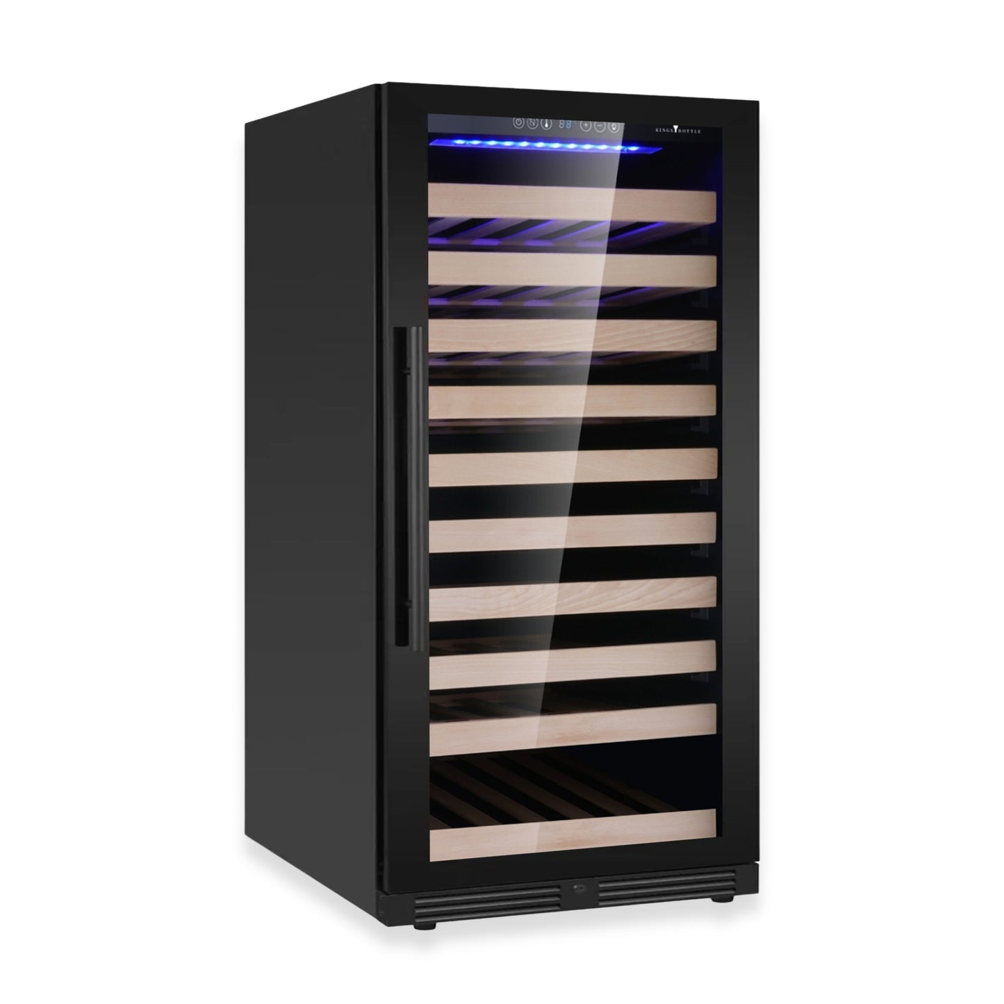 KingsBottle 47" Single Zone Wine Refrigerator – 99 Bottle Wine Cooler with Low-E Glass Door