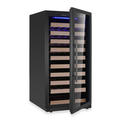 KingsBottle 47" Single Zone Wine Refrigerator – 99 Bottle Wine Cooler with Low-E Glass Door