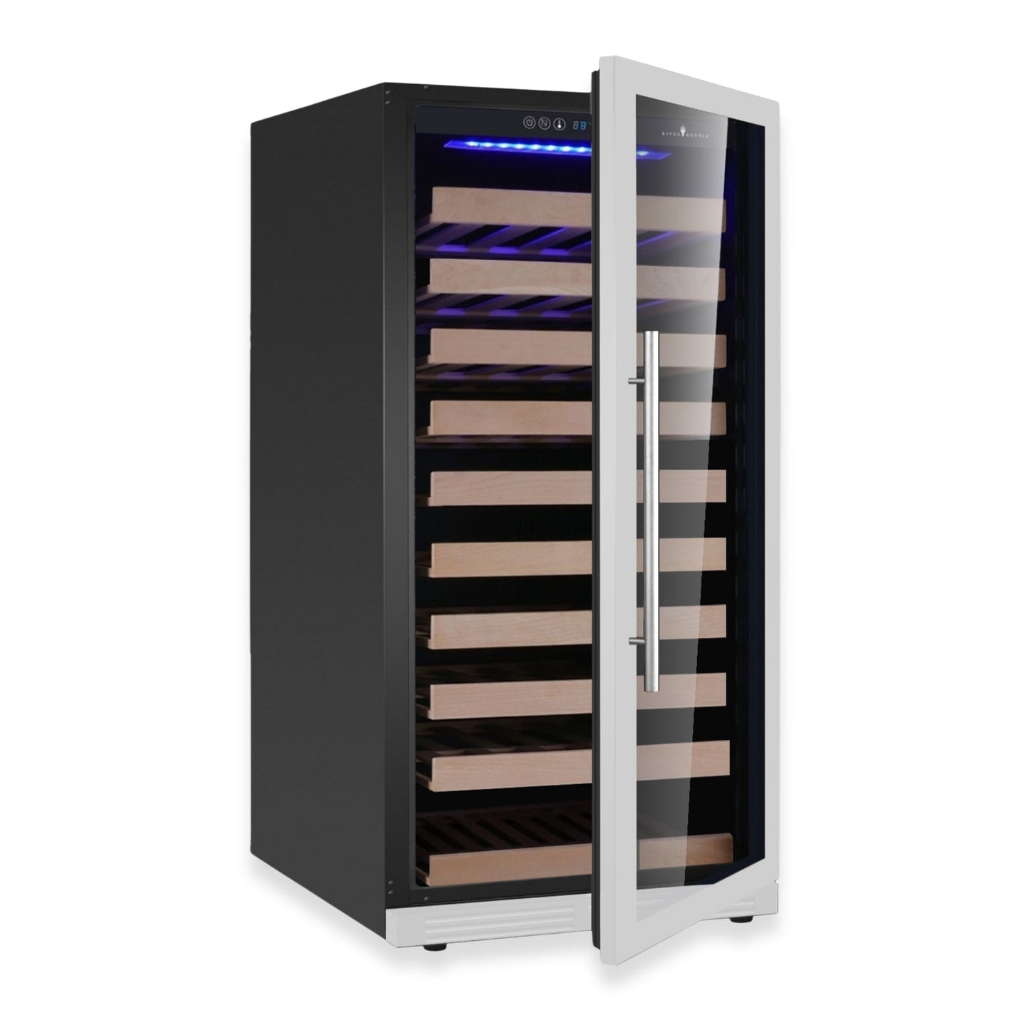 KingsBottle 47" Single Zone Wine Refrigerator – 99 Bottle Wine Cooler with Low-E Glass Door