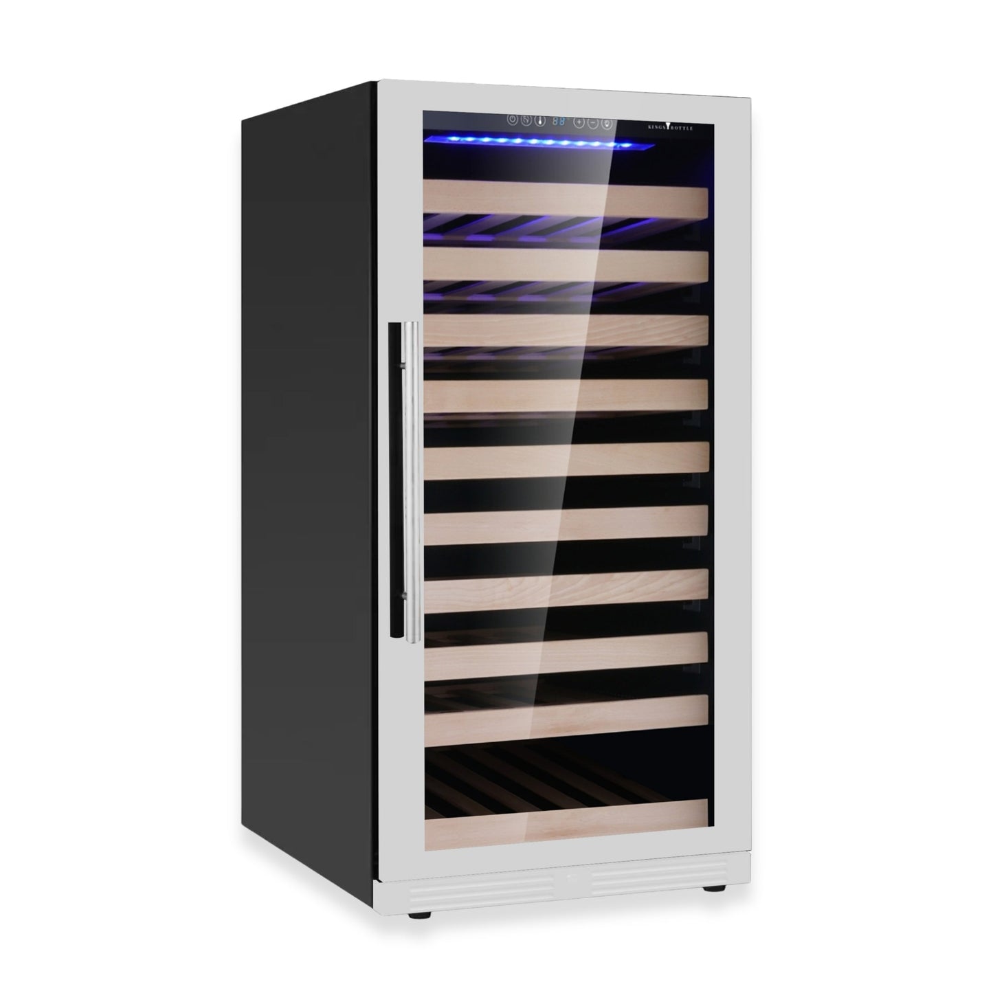 KingsBottle 47" Single Zone Wine Refrigerator – 99 Bottle Wine Cooler with Low-E Glass Door