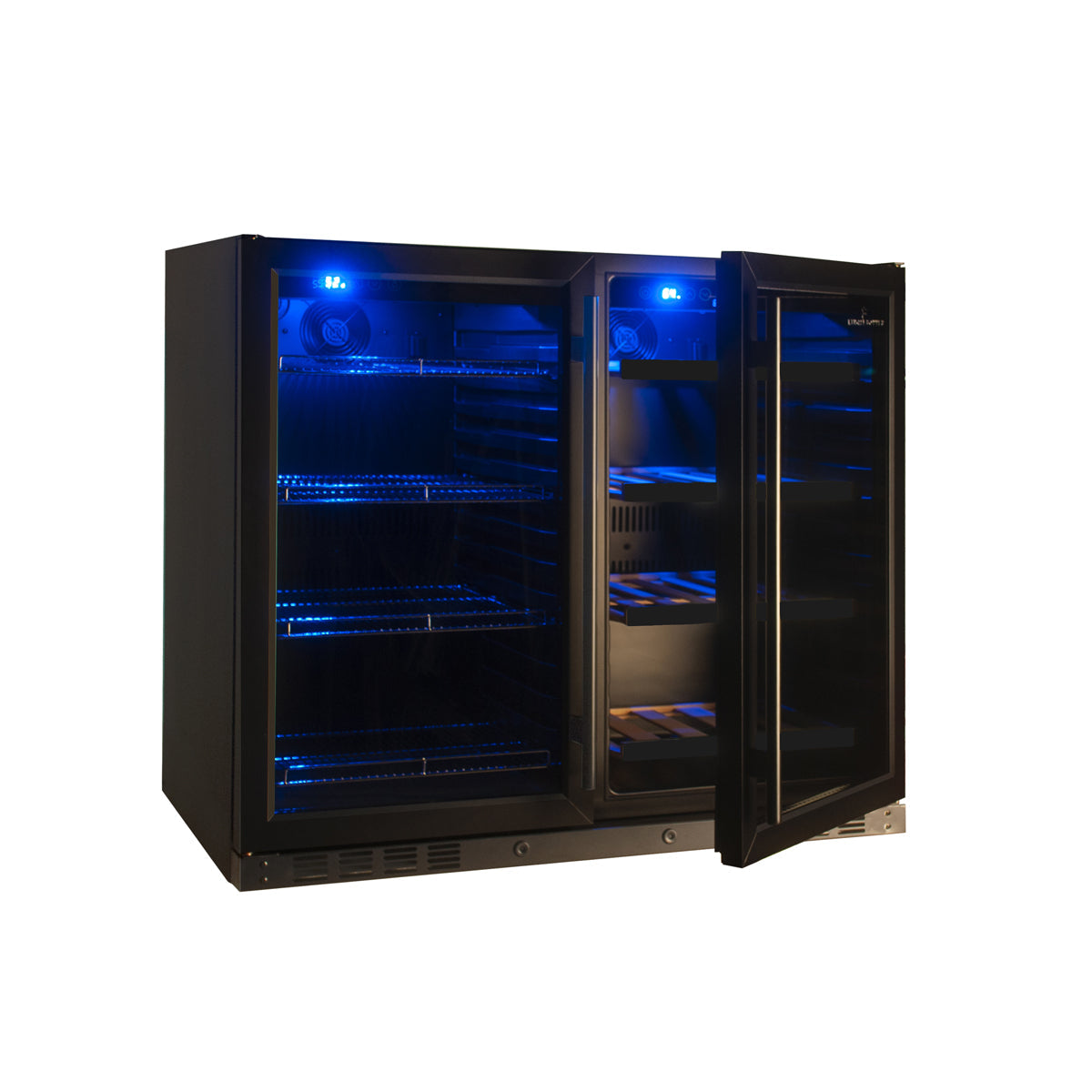 KingsBottle 39" Dual Zone Wine & Beer Refrigerator – Under Counter Wine & Beverage Cooler