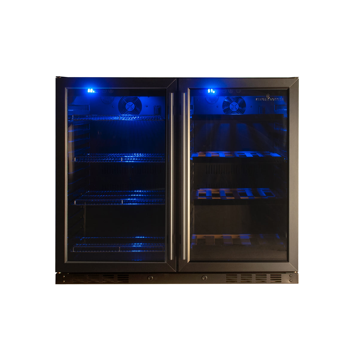 KingsBottle 39" Dual Zone Wine & Beer Refrigerator – Under Counter Wine & Beverage Cooler