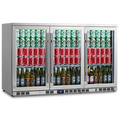 KingsBottle 53" Triple Door Beverage Refrigerator – Large Commercial Drink Fridge