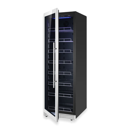 KingsBottle 23.5" Large Beverage Refrigerator – 389 Can Drink Fridge with Low-E Glass Door
