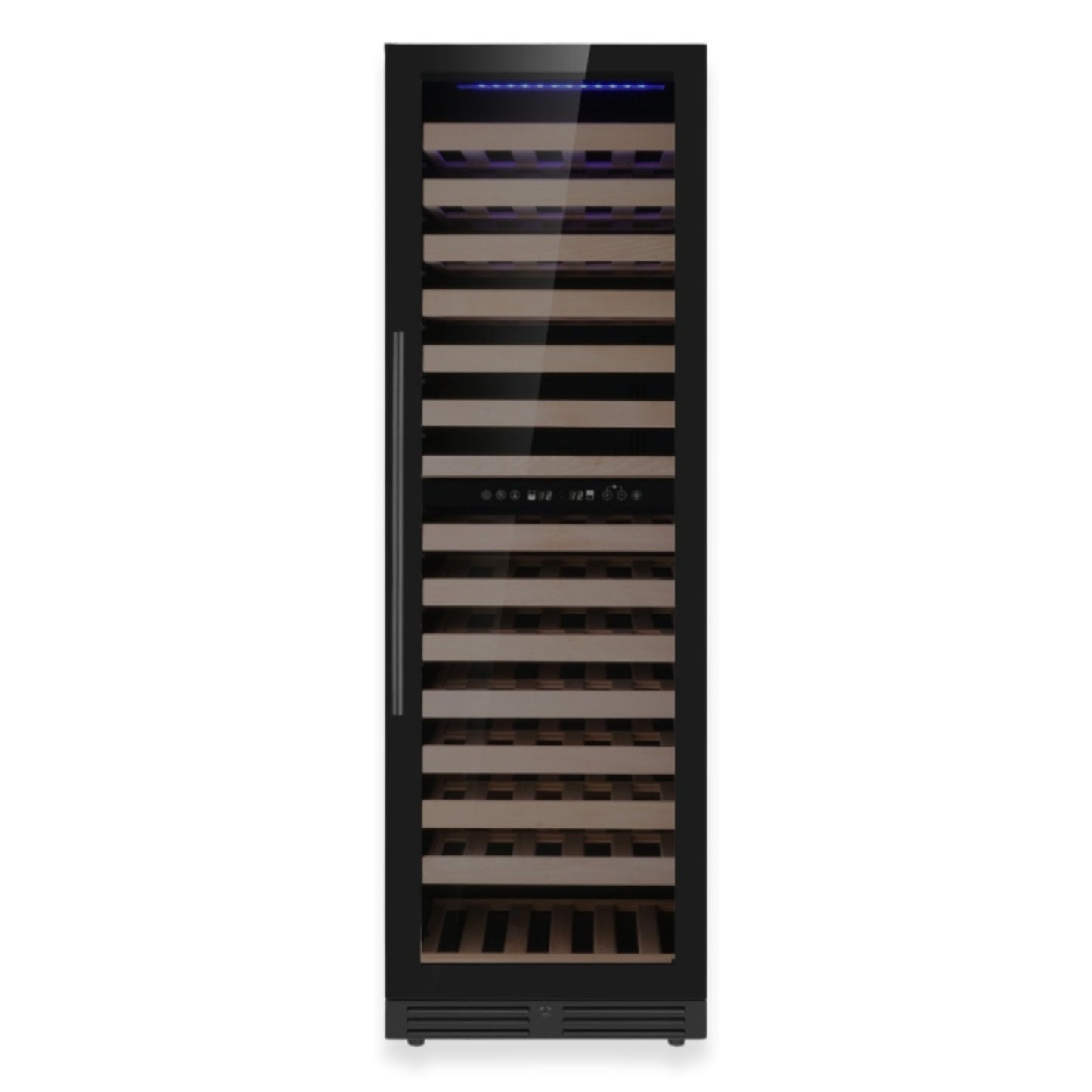 KingsBottle Tall Dual Zone Upright Wine Refrigerator – Large Capacity Wine Cooler with Low-E Glass Door