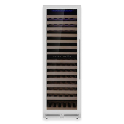 KingsBottle Tall Dual Zone Upright Wine Refrigerator – Large Capacity Wine Cooler with Low-E Glass Door
