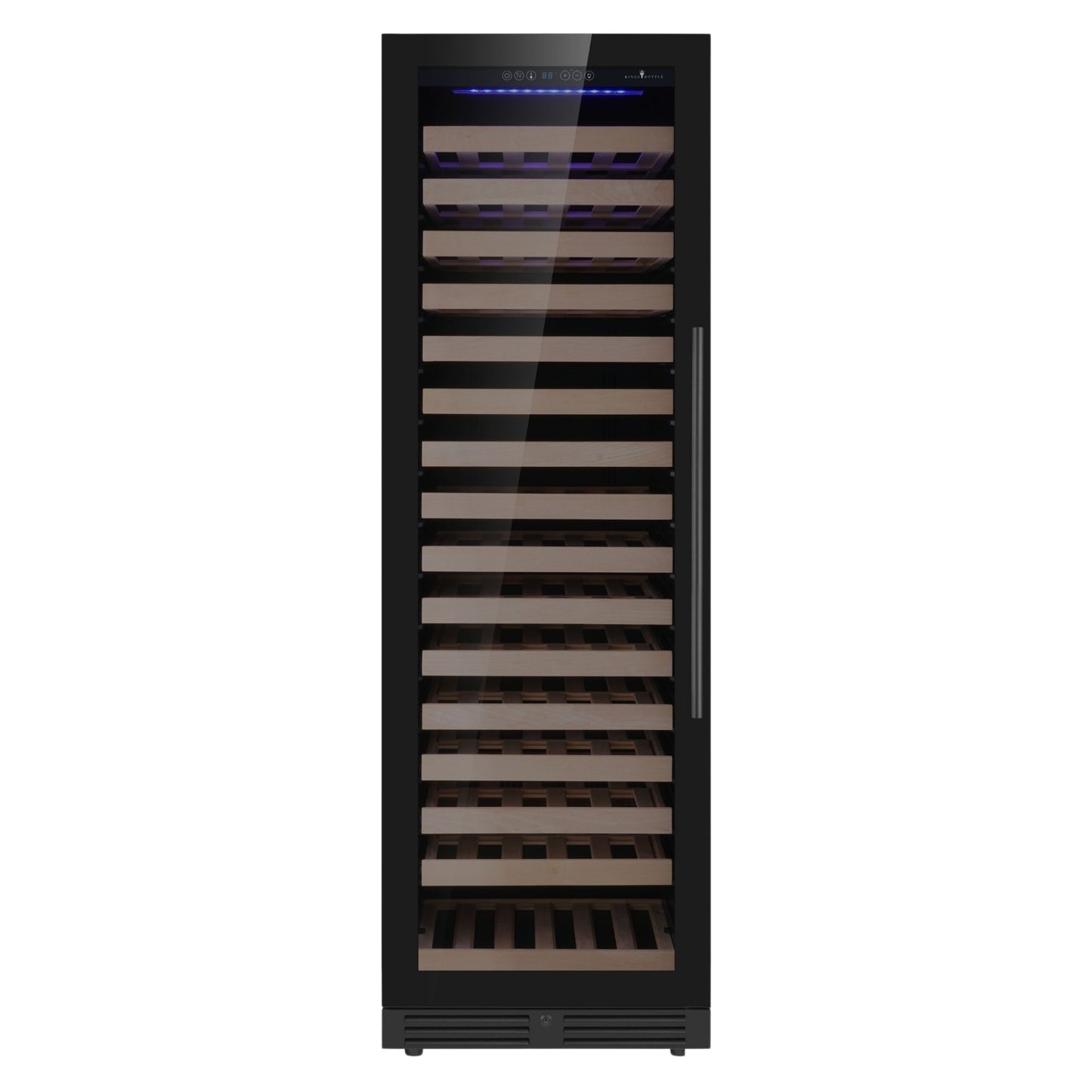 KingsBottle Upright Single Zone Large Wine Refrigerator – 161 Bottle Wine Cooler with Low-E Glass Door