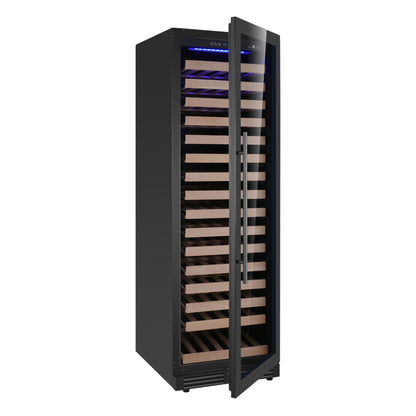 KingsBottle Upright Single Zone Large Wine Refrigerator – 161 Bottle Wine Cooler with Low-E Glass Door