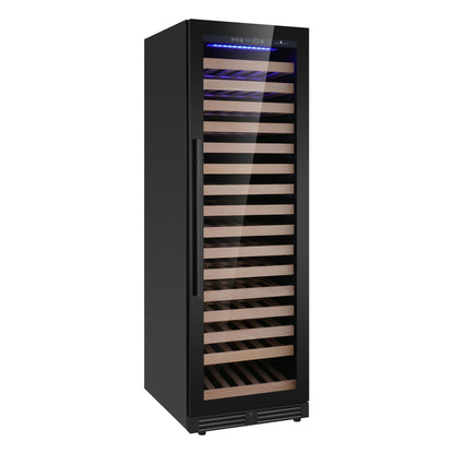 KingsBottle Upright Single Zone Large Wine Refrigerator – 161 Bottle Wine Cooler with Low-E Glass Door
