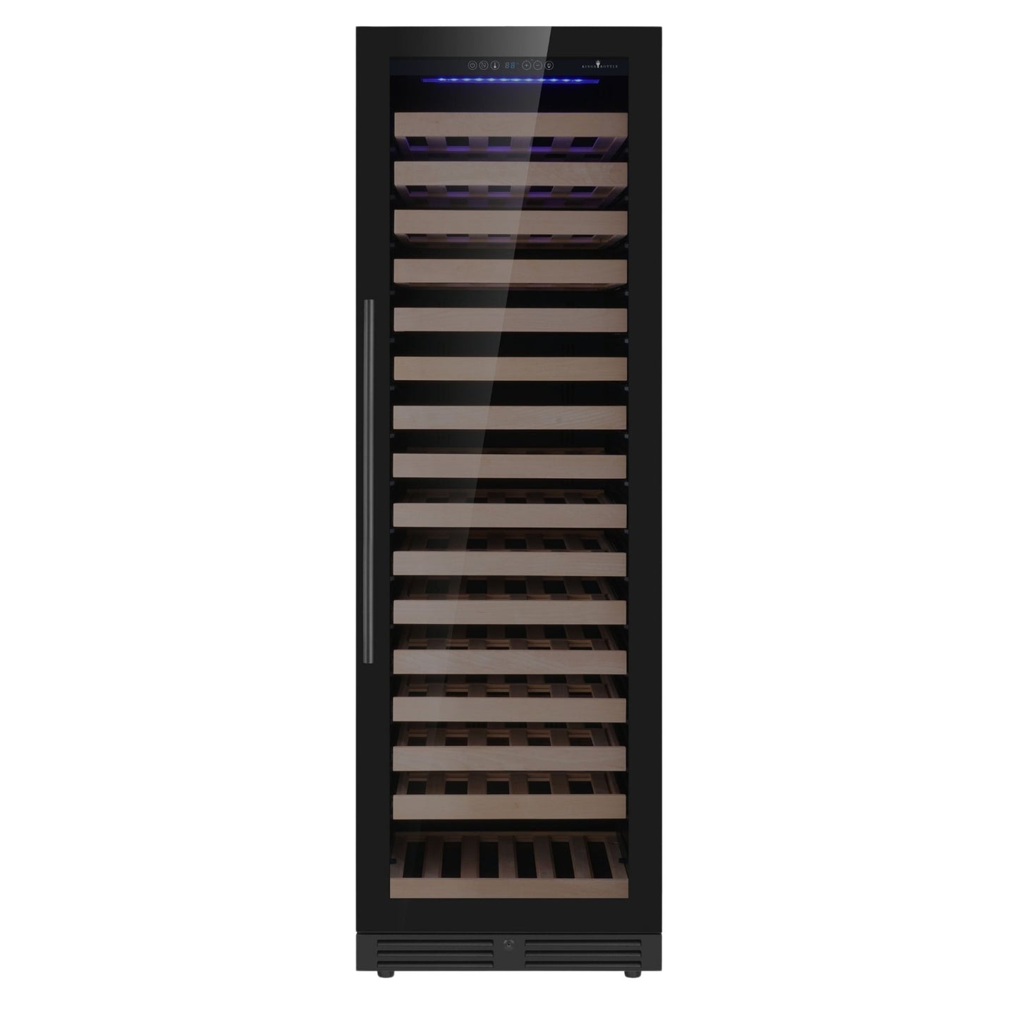 KingsBottle Upright Single Zone Large Wine Refrigerator – 161 Bottle Wine Cooler with Low-E Glass Door