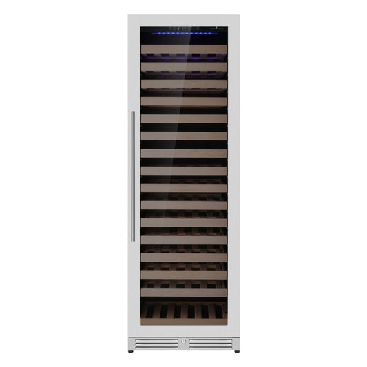 KingsBottle Upright Single Zone Large Wine Refrigerator – 161 Bottle Wine Cooler with Low-E Glass Door