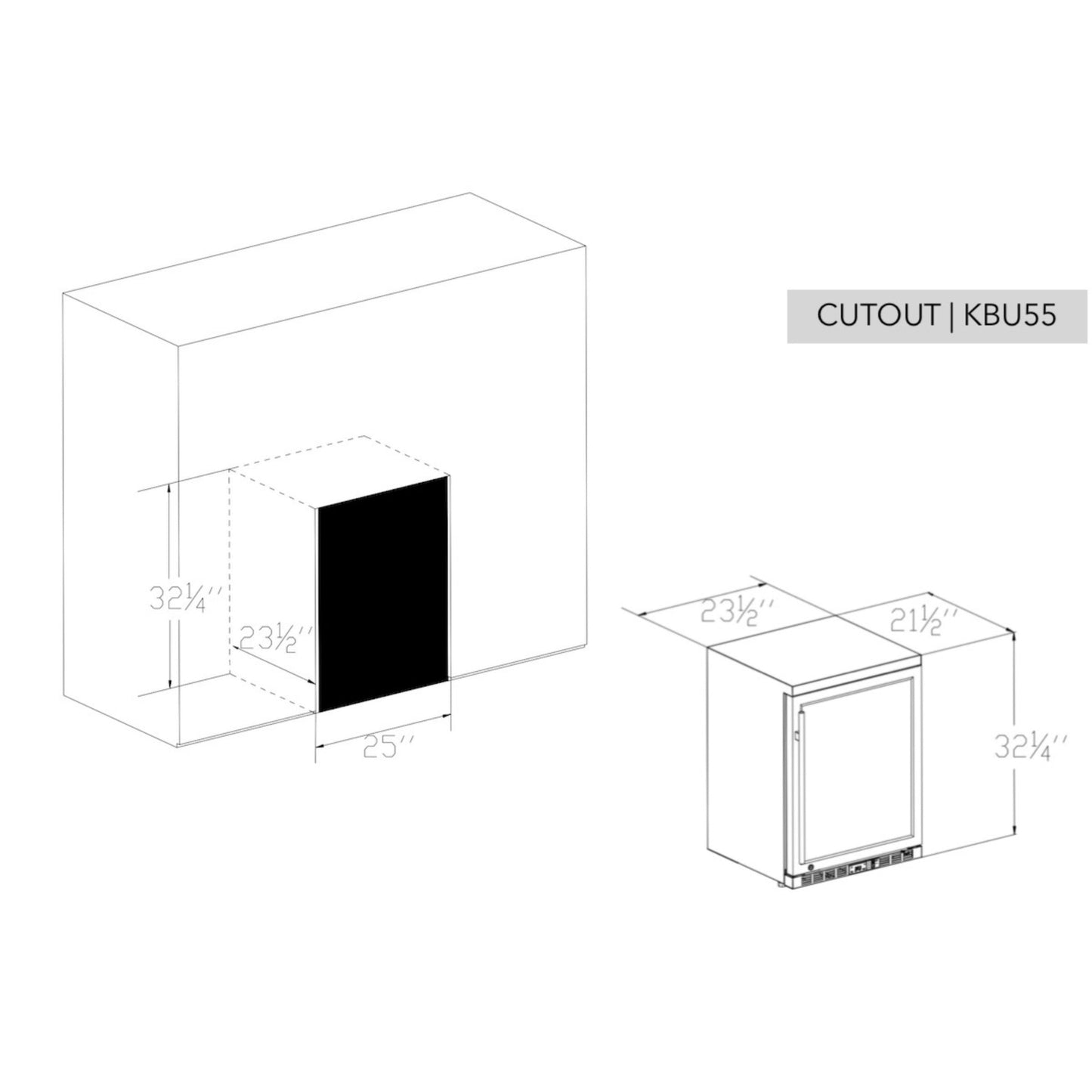 KingsBottle 24" Undercounter Beverage Refrigerator – Built-In Drink Cooler