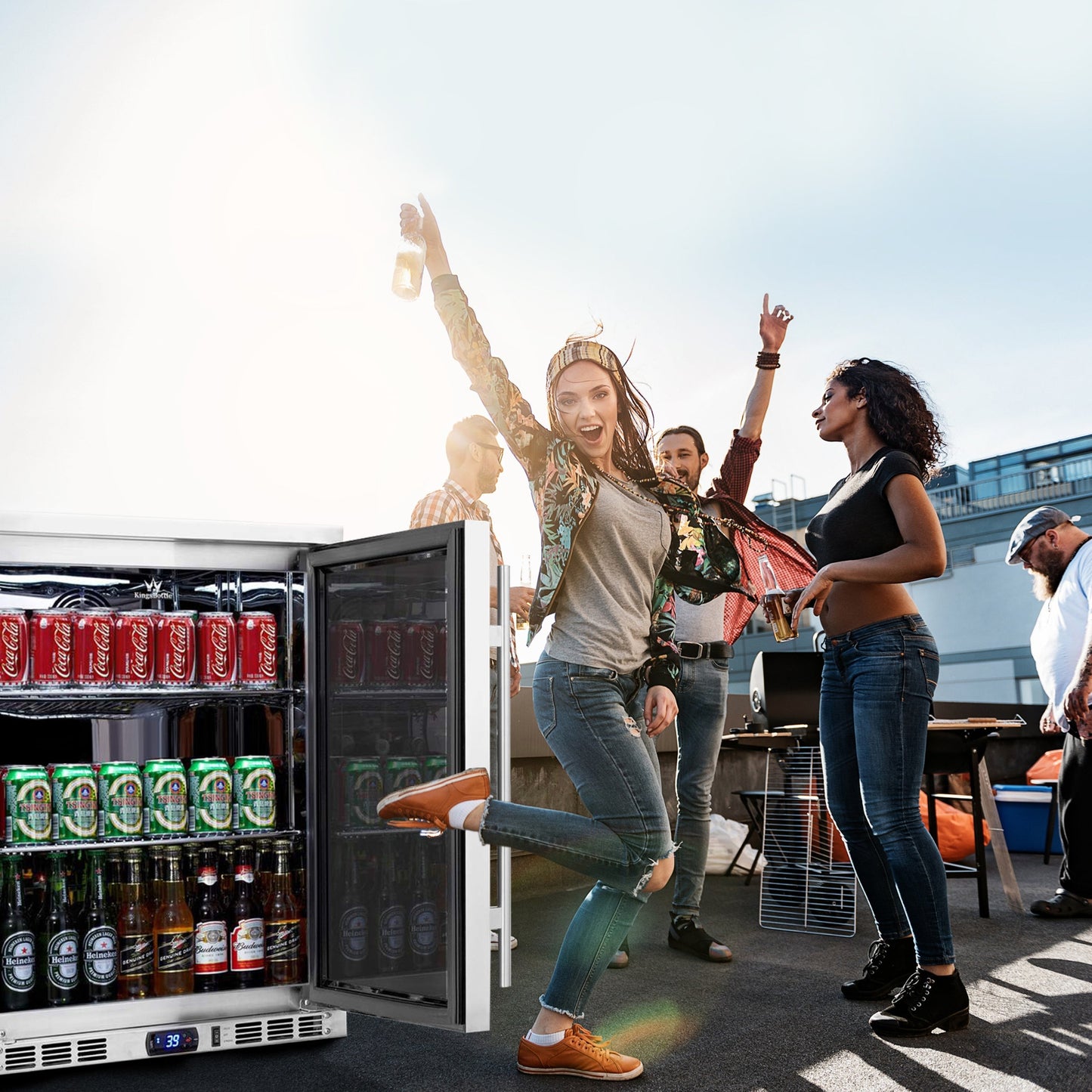 KingsBottle 24" Undercounter Beverage Refrigerator – Built-In Drink Cooler