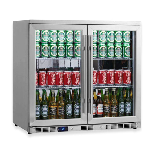 KingsBottle 36" Dual Door Beverage Refrigerator – Built-In Undercounter Drink Fridge