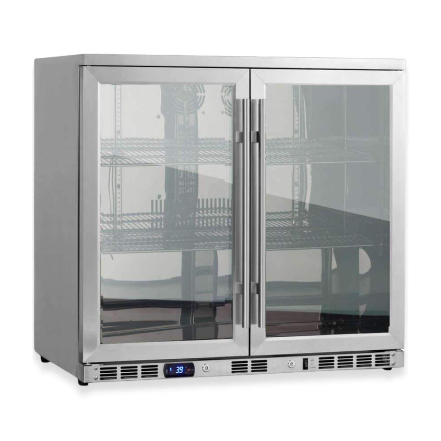 KingsBottle 36" Dual Door Beverage Refrigerator – Built-In Undercounter Drink Fridge