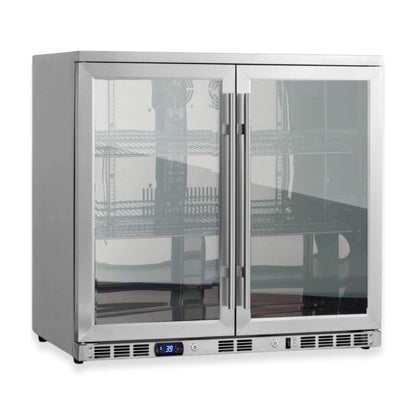 KingsBottle 36" Dual Door Beverage Refrigerator – Built-In Undercounter Drink Fridge