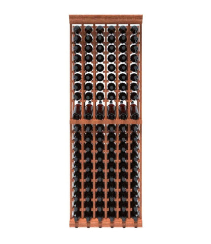 Multi Column Wine Racking System Customizable Bottle Storage with Presentation Row Display Holds 114 Bottles