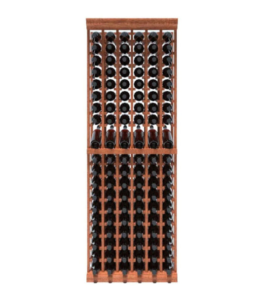Multi Column Wine Racking System Customizable Bottle Storage with Presentation Row Display Holds 114 Bottles